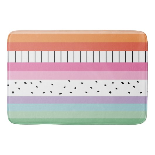 Tapis De Bain Rayures Pop Whimsical (Devant)