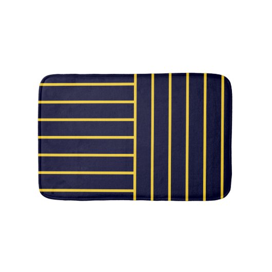 Tapis De Bain Rayures profondes bleu et jaune (Devant)