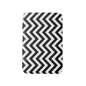 Tapis De Bain Rayures Rétro Noir & Blanc Tendance (Devant (Vertical))