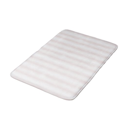 Tapis De Bain Rayures rose clair et blanc (Angle)