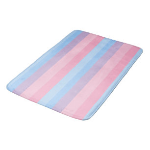 Tapis De Bain rayures roses, bleues et violettes