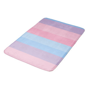 Tapis De Bain rayures roses, bleues et violettes
