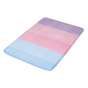 Tapis De Bain rayures roses, bleues et violettes