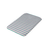 Tapis De Bain Rayures roses et sarcelles (Angle)