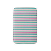 Tapis De Bain Rayures roses et sarcelles (Devant (Vertical))