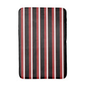 Tapis De Bain Rayures rouges blanches noires chic (Devant (Vertical))