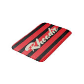 Tapis De Bain Rayures rouges et noires (Angle)
