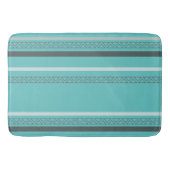 Tapis De Bain Rayures turquoise et grises (Devant)