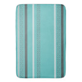 Tapis De Bain Rayures turquoise et grises (devant Vertical)