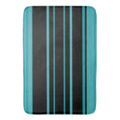 Tapis De Bain Rayures turquoise et noires (devant Vertical)
