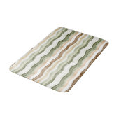 Tapis De Bain Rayures Vertes Crème Marron (Angle)