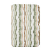 Tapis De Bain Rayures Vertes Crème Marron (Devant (Vertical))