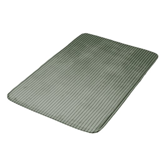 Tapis De Bain Rayures Vertes Vintage (Angle)