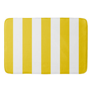 Tapis De Bain Rayures verticales jaunes et blanches