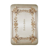 Tapis De Bain Rectangle doré Fleurs Dimonées brillantes (Devant (Vertical))