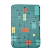 Tapis De Bain Rectangles arrondies Carré Turquoise (Devant (Vertical))