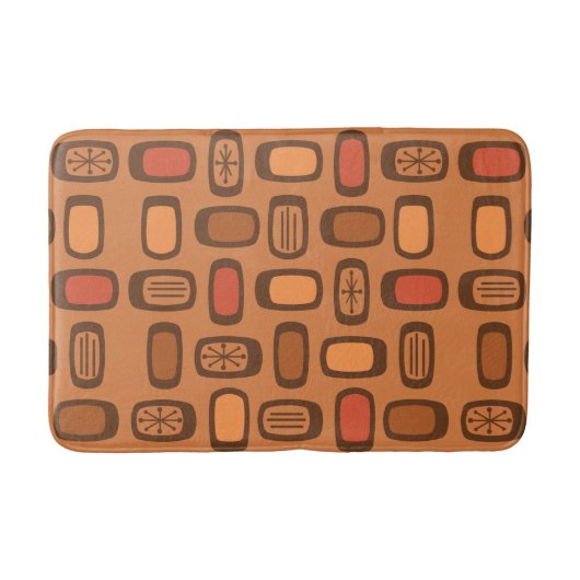 Tapis De Bain Rectangles arrondies MCM du milieu du siècle brûlé (Devant)