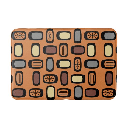 Tapis De Bain Rectangles arrondies MCM du milieu du siècle Orang (Devant)