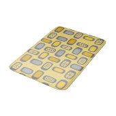 Tapis De Bain Rectangles arrondis jaune gris Midcentury MCM (Angle)