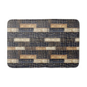 Tapis De Bain Rectangles Bleu Marine Crème Marron (Devant)