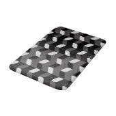 Tapis De Bain Rectangles diagonales noir gris foncé (Angle)