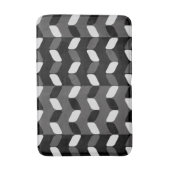 Tapis De Bain Rectangles diagonales noir gris foncé (Devant (Vertical))