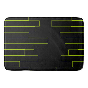 Tapis De Bain Rectangles verte et noire de chaux