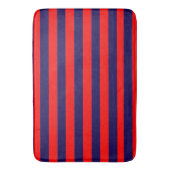 Tapis De Bain Red and Navy Blue Nautical Stripes  (devant Vertical)