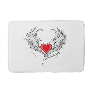 Tapis De Bain Red Angel Coeur avec ailes