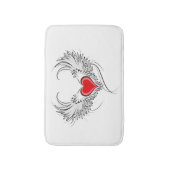 Tapis De Bain Red Angel Coeur avec ailes (Devant (Vertical))