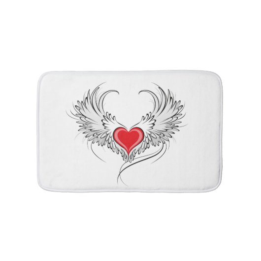 Tapis De Bain Red Angel Coeur avec ailes (Devant)