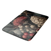 Tapis De Bain Red Berries and Exotic Seed Pods on Black (Angle)