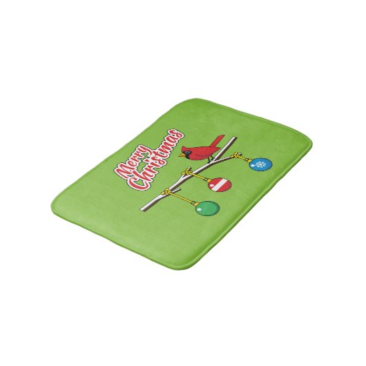 Tapis De Bain Red Cardinal on Christmas (Angle)