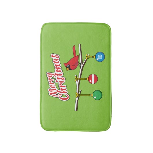 Tapis De Bain Red Cardinal on Christmas (Devant (Vertical))