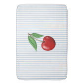 Tapis De Bain Red Cherries on Blue Stripes Pattern (devant Vertical)