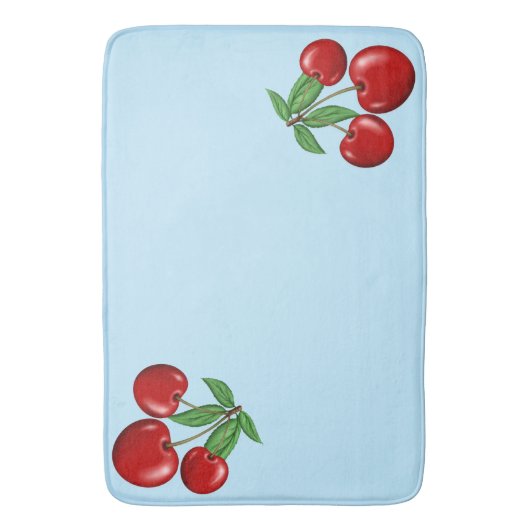 Tapis De Bain Red Cherry Cherries Design Customizable (devant Vertical)