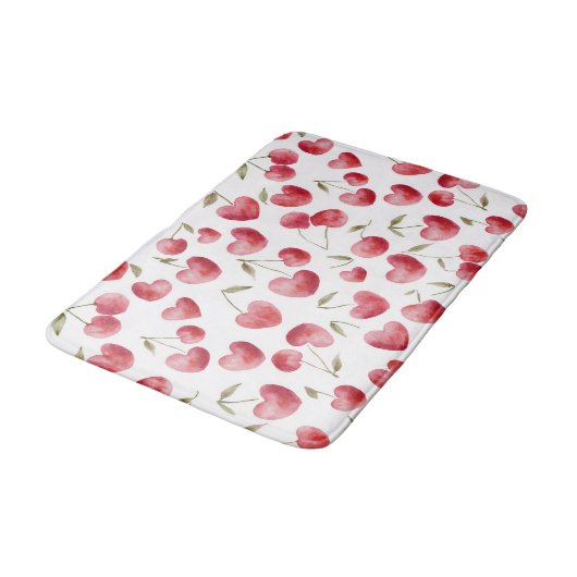 Tapis De Bain Red Cherry Hearts (Angle)