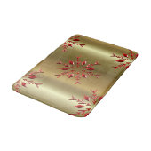 Tapis De Bain Red Christmas Stars on Gold (Angle)
