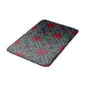 Tapis De Bain Red Floral With Green and Blue (Angle)