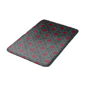 Tapis De Bain Red Floral With Green and Blue (Angle)