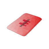Tapis De Bain Red gradient geometric mesh pattern Monogram (Angle)