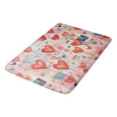 Tapis De Bain Red Hearts Whimsical Love Motif (Angle)