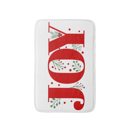 Tapis De Bain Red Joy avec baies Noël (Devant (Vertical))
