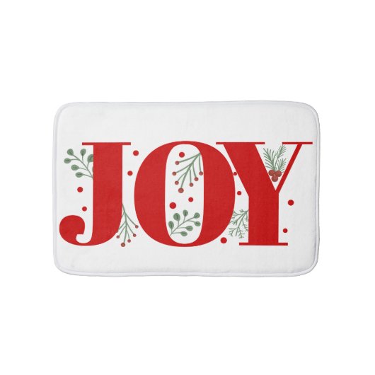 Tapis De Bain Red Joy avec baies Noël (Devant)
