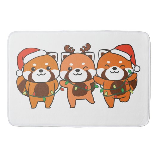 Tapis De Bain Red Panda Christmas Animals Cute Red Pandas (Devant)