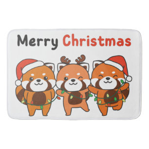 Tapis De Bain Red Panda Christmas Red Pandas Merry Christmas