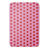 Tapis De Bain Red Polka Dots on Pink (devant Vertical)