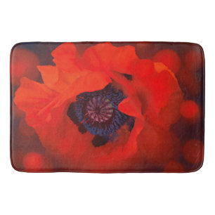 Tapis De Bain Red Poppy Dark Arrière - plan & Bokeh Effet