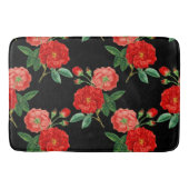 Tapis De Bain Red Roses, Black Background, (Devant)