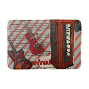Tapis De Bain Red Telephone Band Rock n Roll Guitare électrique